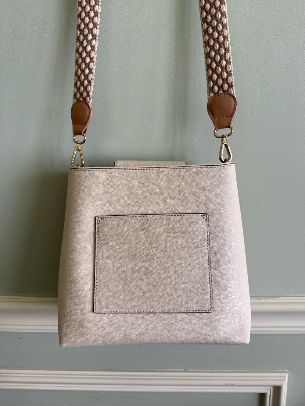 Tory Burch Cream Crossbody with Patterned Adjustable Strap - Picture 10 of 11